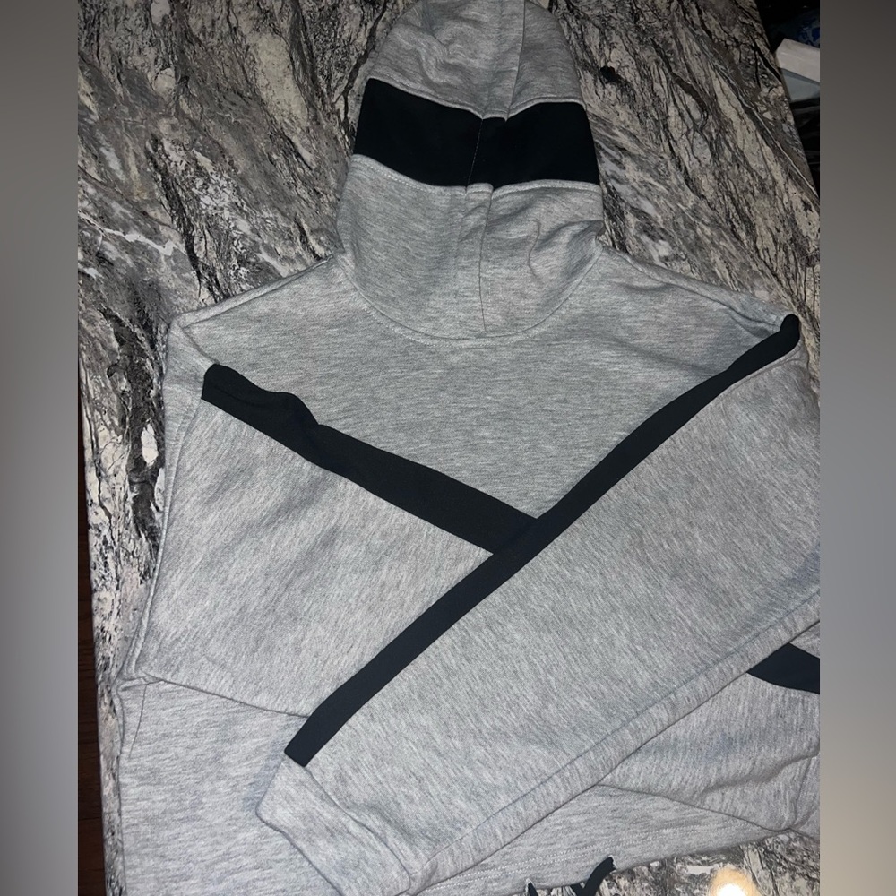Fashion Nova Gray and Black Sweater Set
